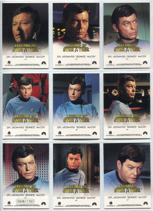 Legends Of Star Trek Series 3 Dr. Leonard "Bones" McCoy Chase Card Set L1-L9 - TvMovieCards.com