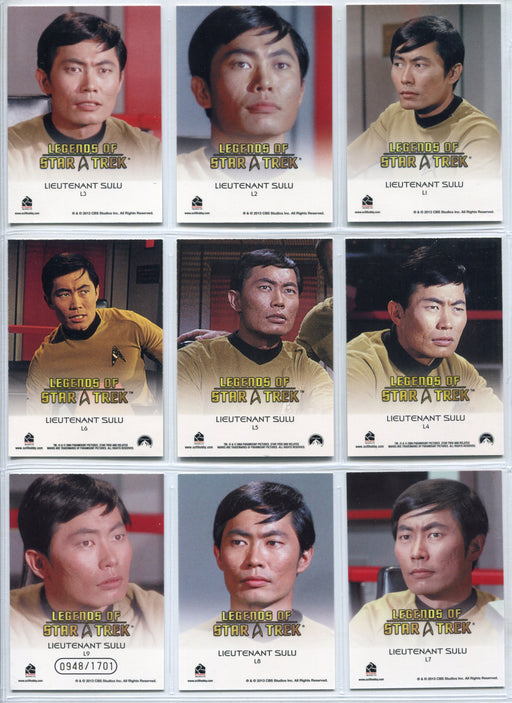 Legends Of Star Trek Series 4 Lieutenant Sulu Chase Card Set L1-L9 - TvMovieCards.com