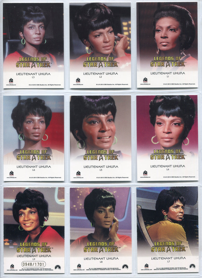 Legends Of Star Trek Series 4 Lieutenant Uhura Chase Card Set L1-L9 - TvMovieCards.com