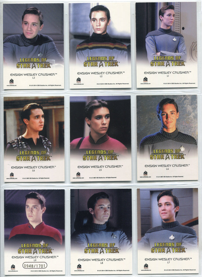 Legends Of Star Trek Series 12: Ensign Wesley Crusher Chase Card Set L1-L9 - TvMovieCards.com