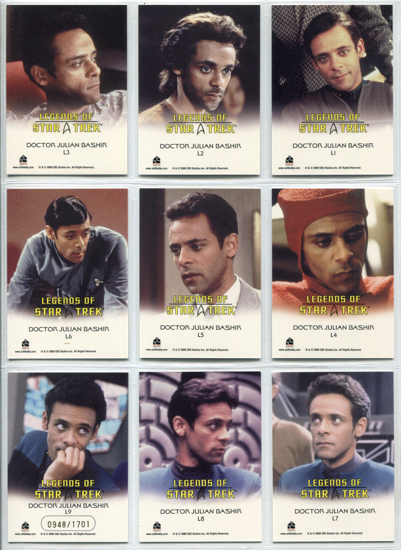Legends Of Star Trek Series 22: Doctor Julian Bashir Chase Card Set L1-L9 - TvMovieCards.com