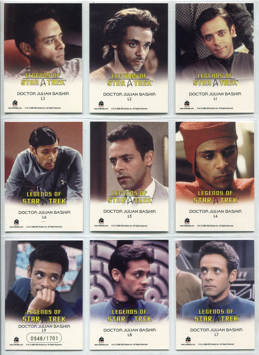 Legends Of Star Trek Series 22: Doctor Julian Bashir Chase Card Set L1-L9 - TvMovieCards.com