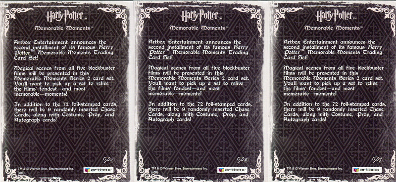 Harry Potter Memorable Moments 2 Bronze Foil Promo Card Lot P1 P2 P3 - TvMovieCards.com