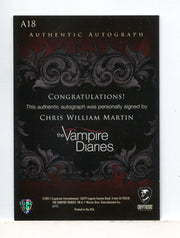 Vampire Diaries Season One Chris W. Martin as Zach Salvatore Autograph Card A18 - TvMovieCards.com