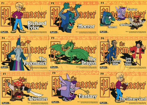 1994 Pagemaster Foil Embossed Chase Card Set F1 thru F9 Skybox - TvMovieCards.com