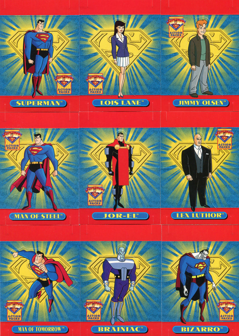 Superman Action Packs Pop-Out Chase Card Set P1-P12 Fleer/Skybox 1996 - TvMovieCards.com
