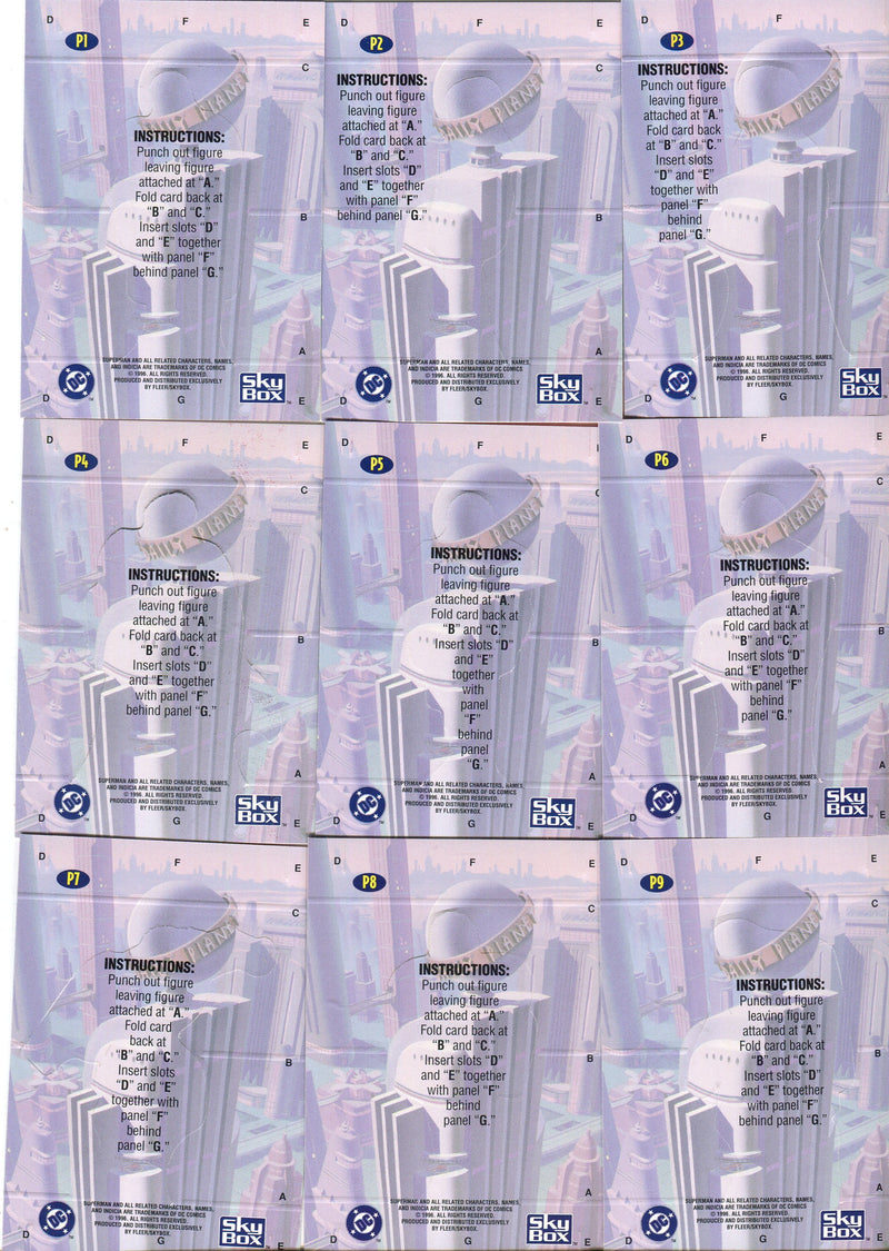 Superman Action Packs Pop-Out Chase Card Set P1-P12 Fleer/Skybox 1996 - TvMovieCards.com