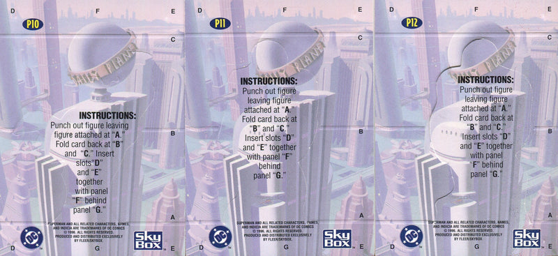 Superman Action Packs Pop-Out Chase Card Set P1-P12 Fleer/Skybox 1996 - TvMovieCards.com