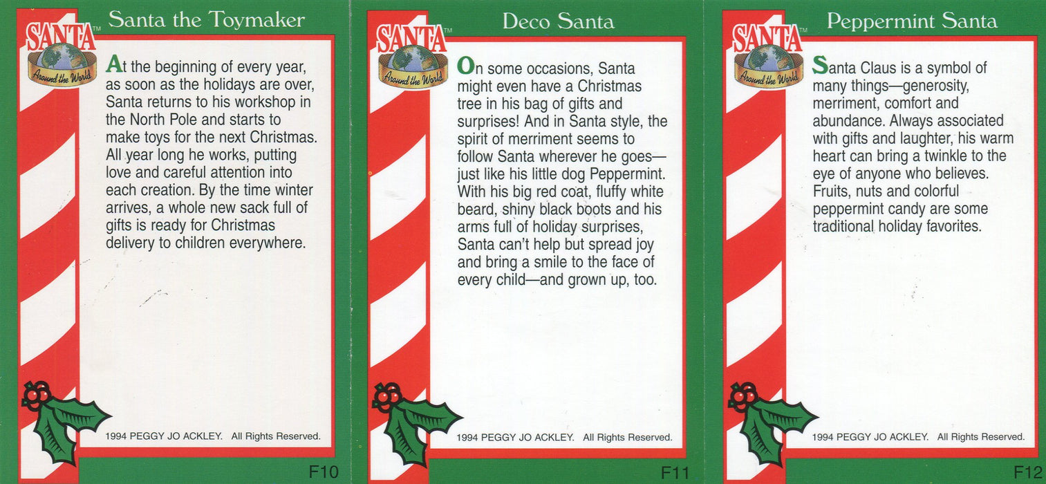 1995 Santa Around the World Series 1 Premier Foil Stamped Chase Card Set F1-12 - TvMovieCards.com