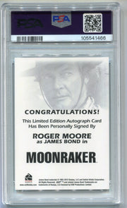 James Bond Archives Spectre Roger Moore as James Bond Autograph Card PSA 7 - TvMovieCards.com