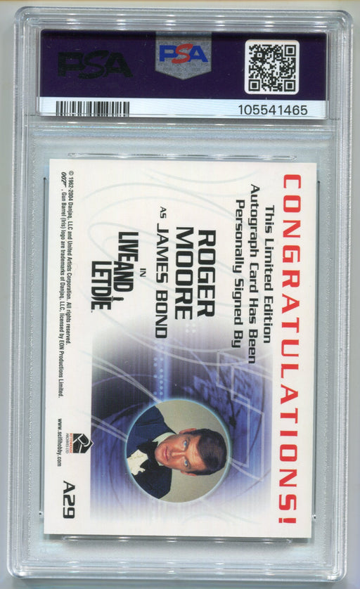 The Quotable James Bond A29 Roger Moore Autograph Card PSA 10 Gem Mint - TvMovieCards.com