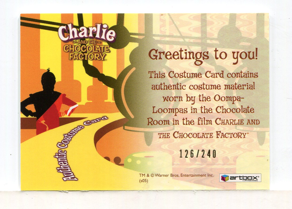 Charlie & Chocolate Factory Deep Roy as Oompa Loompa Costume Card