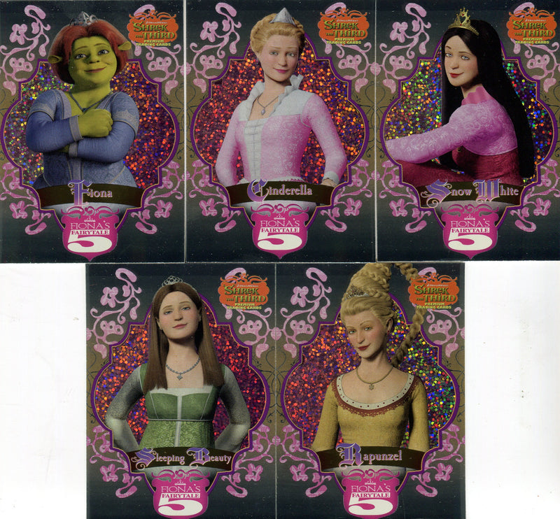 2007 Shrek The Third Fiona's Fairytale Chase Card Set F-1 thru F-5 Inkworks - TvMovieCards.com