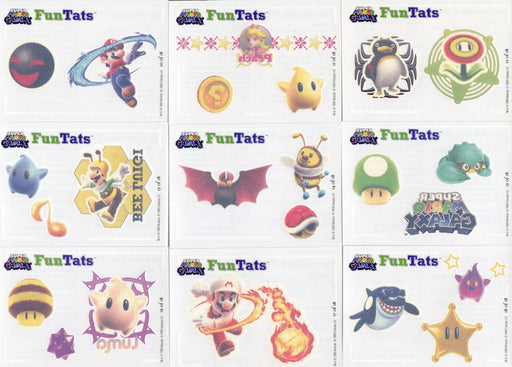 Super Mario Brothers Galaxy Fun Tats Chase Card Set 1-18 Enterplay 2008 - TvMovieCards.com