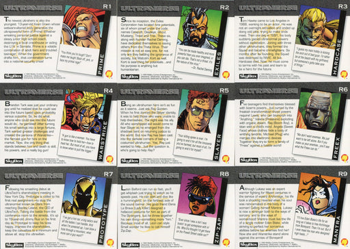 1993 Ultraverse Series 1 Rookie Chase Card Set R1 - R9 Skybox - TvMovieCards.com
