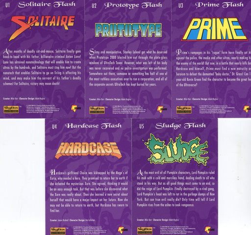 1994 Ultraverse Master Series UltraFlash Etched Foil Chase Card Set U1 - U5 Skyb - TvMovieCards.com