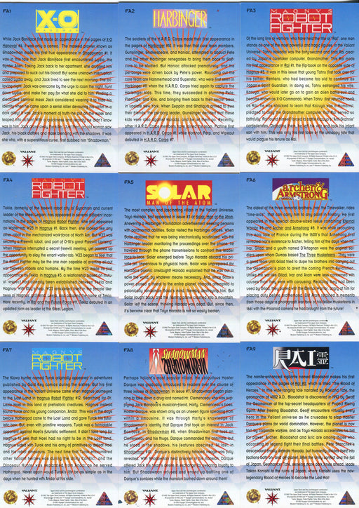 1993 Valiant Era Series 1 First Appearance Chase Card Set FA1 - FA9 Upper Deck - TvMovieCards.com