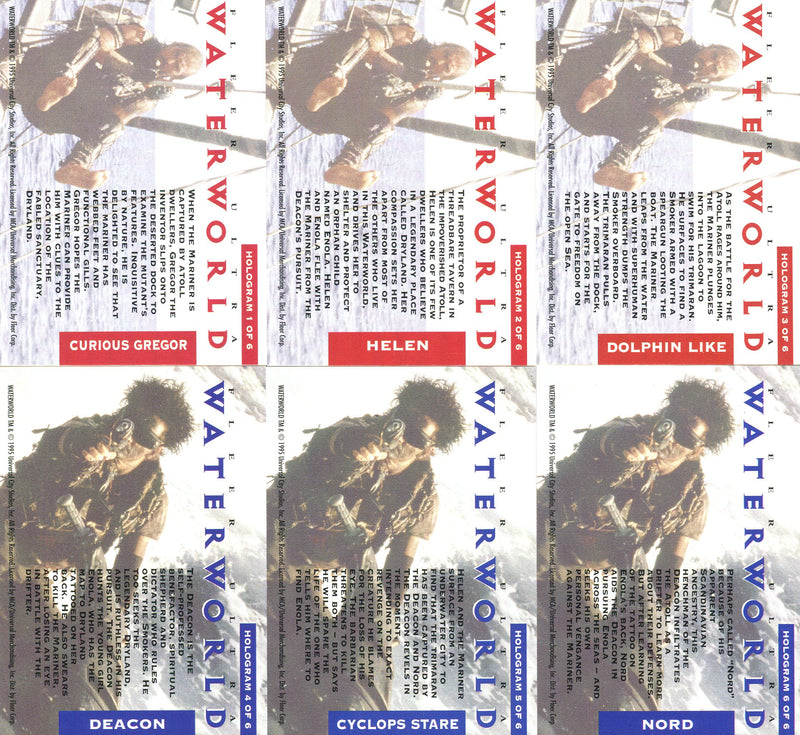 1995 Waterworld Movie Hologram Chase Card Set 6 Cards Fleer Ultra - TvMovieCards.com