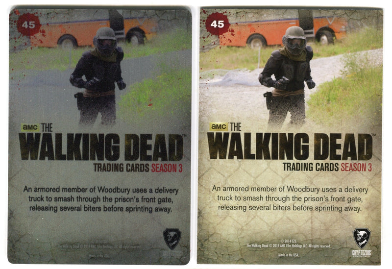 Walking Dead Season 3 Part 2 Red Metal Variant 1/1 Card #45 Break the Gates - TvMovieCards.com