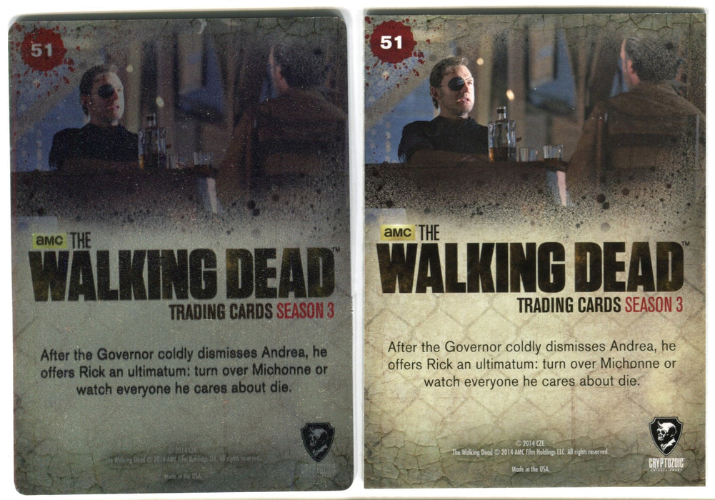Walking Dead Season 3 Part 2 Red Metal Variant 1/1 Card #51 A Hard Choice - TvMovieCards.com