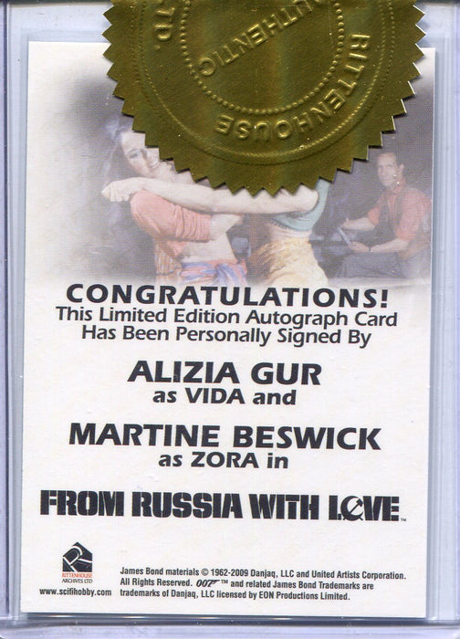 James Bond Archives Spectre Alizia Gur & Martine Beswick Dual Autograph Card - TvMovieCards.com