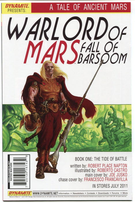 Warlord of Mars Dejah Thoris #3 Paul Renaud Red Variant Dynamite 2011 VF - TvMovieCards.com