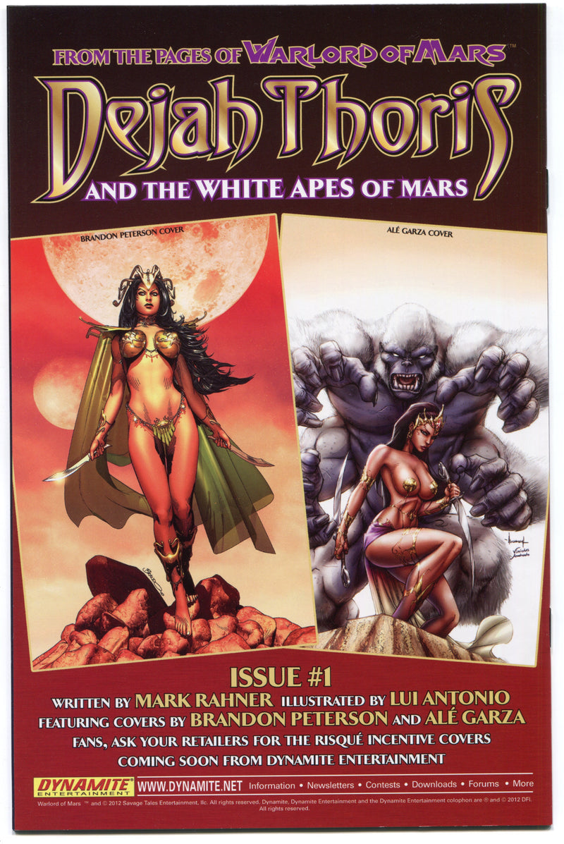 Warlord of Mars Dejah Thoris #10 Cover Paul Renaud Dynamite 2011 VF - TvMovieCards.com