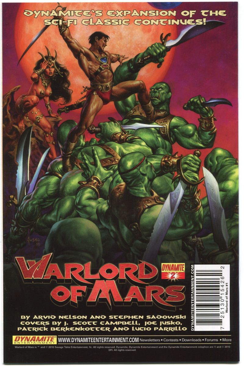 Warlord of Mars #1 J Scott Campbell Negative Variant Cover Dynamite Oct 2010 VF/ - TvMovieCards.com