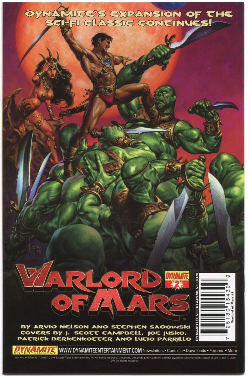 Warlord of Mars #1 J Scott Campbell Sketch Variant Cover Dynamite Oct 2010 VF/EX - TvMovieCards.com