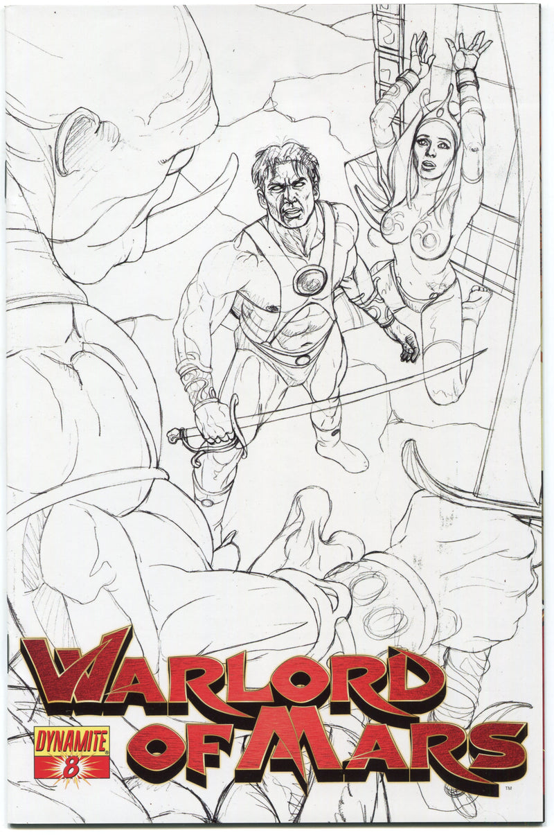 Warlord of Mars #8 Joe Jusko Black Sketch Variant Cover Dynamite 2011 VF/EX - TvMovieCards.com
