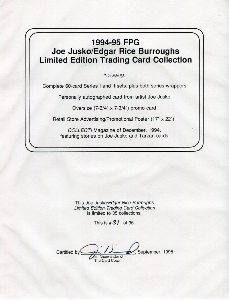 Joe Jusko Edgar Rice Burroughs Collection Limited Edition Set 1994-95 #31 of 35 - TvMovieCards.com