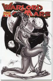 Warlord of Mars #4 J Scott Campbell Signed BW Sketch Cover Dynamite 2011 VF/EX - TvMovieCards.com