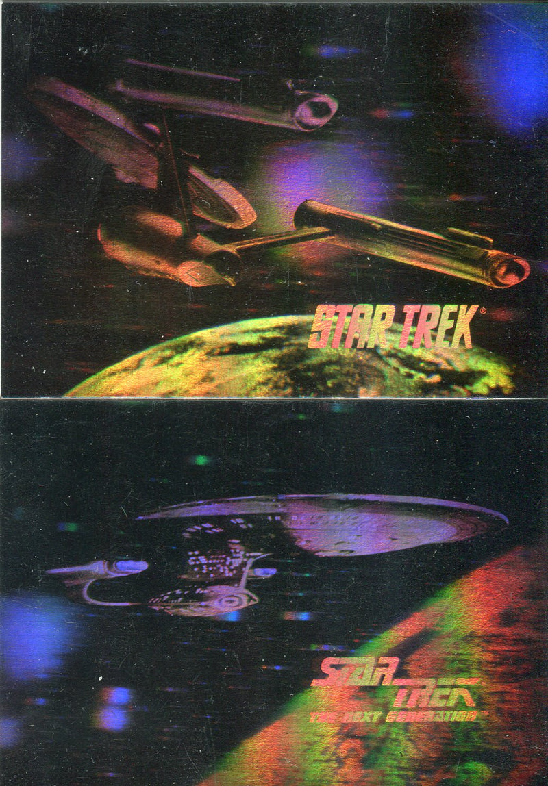 Star Trek 25th Anniversary Series 1 Hologram Chase Card Set H1 and H2 Impel - TvMovieCards.com