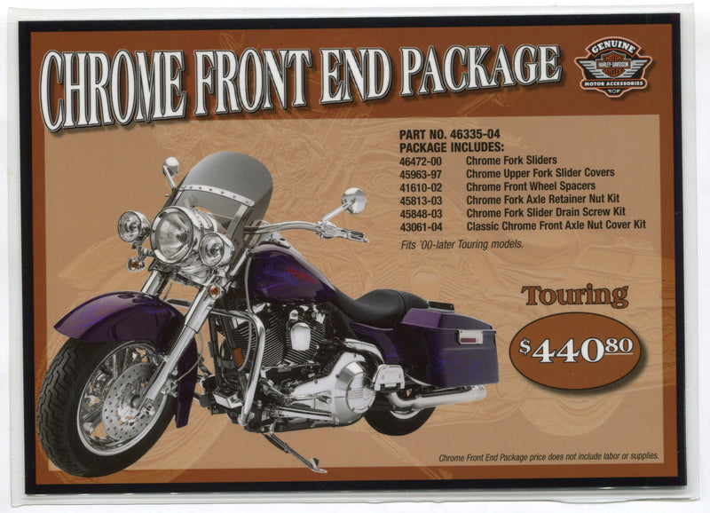 2000+ Touring Harley Davidson Accessories Chrome Front End Package Dealer Card - TvMovieCards.com