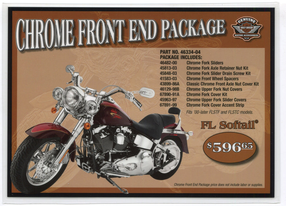 2000+ FL Softail Harley Davidson Accessory Chrome Front End Package Dealer Card - TvMovieCards.com