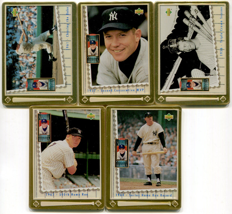 1995 Metallic Impressions Mickey Mantle 5 Card Set Upper Deck - TvMovieCards.com