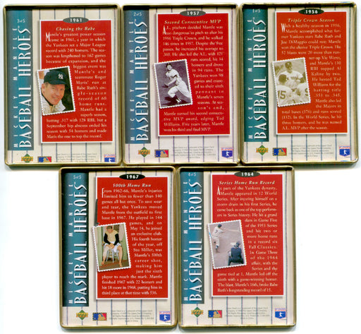 1995 Metallic Impressions Mickey Mantle 5 Card Set Upper Deck - TvMovieCards.com