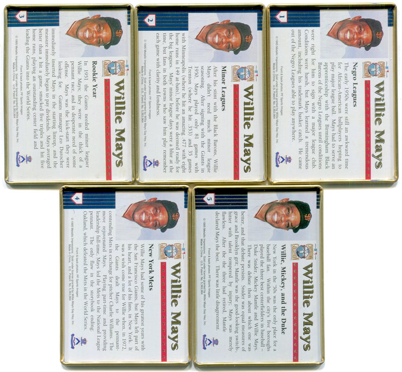 1995 Metallic Impressions Willie Mays 5 Card Set Cooperstown Collection - TvMovieCards.com