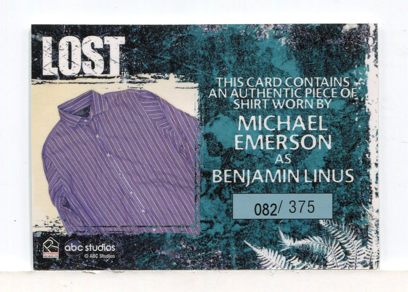 Lost Archives Michael Emerson as Benjamin Linus Relic Costume Card #082/375 - TvMovieCards.com