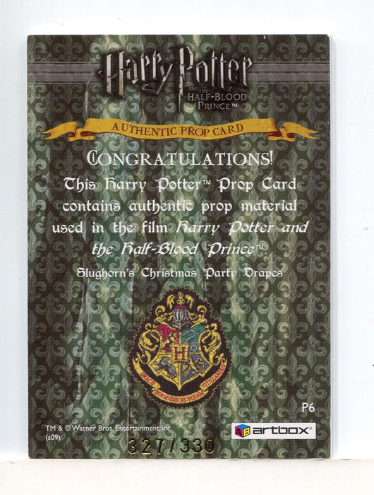 Harry Potter Half Blood Prince Christmas Party Drapes Prop Card HP P6 #327/330 - TvMovieCards.com