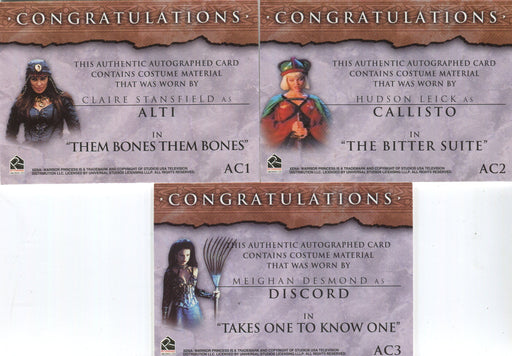 Xena Beauty and Brawn Limited Edition Autograph Costume Card Set AC1 AC2 AC3 - TvMovieCards.com