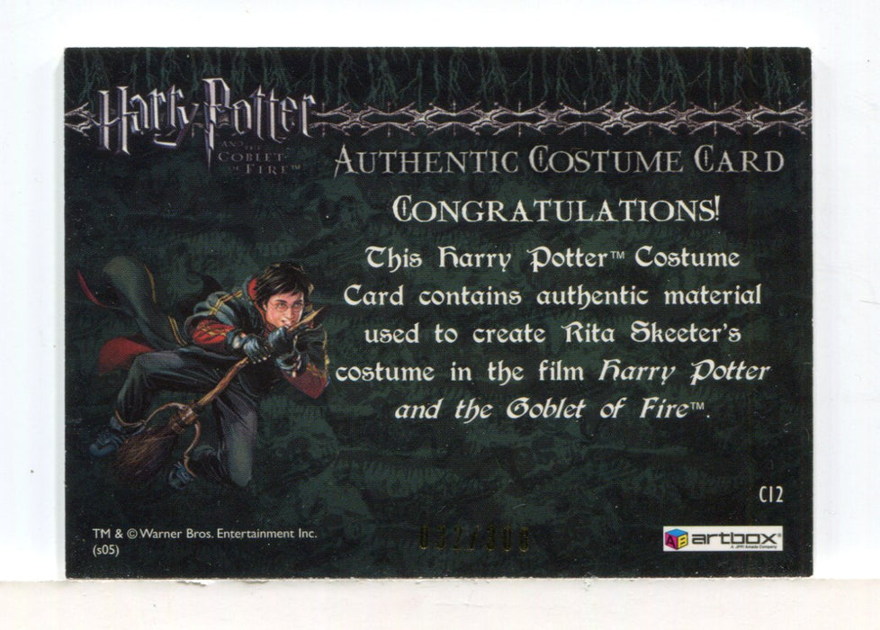 Harry Potter and the Goblet of Fire Rita Skeeter Costume Card HP C12 #032/300 - TvMovieCards.com