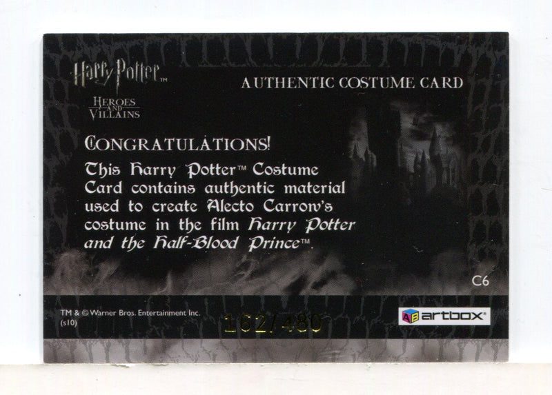 Harry Potter Heroes & Villains Alecto Costume Card C6 HP #162/480 - TvMovieCards.com