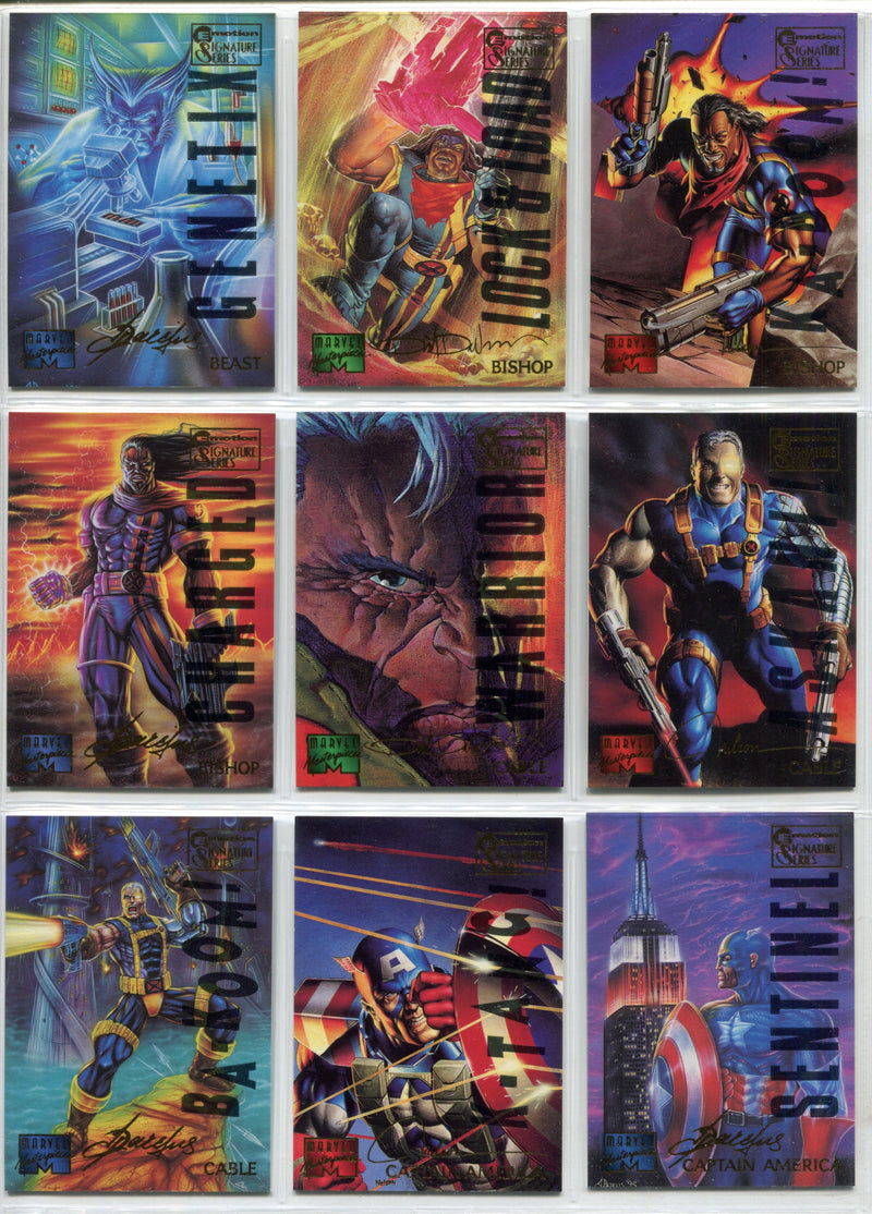 1995 Marvel Masterpieces Series 4 Multi-Foil E-Motion Signature Series Set 150/1 - TvMovieCards.com