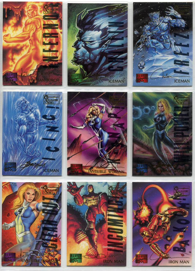 1995 Marvel Masterpieces Series 4 Multi-Foil E-Motion Signature Series Set 150/1 - TvMovieCards.com