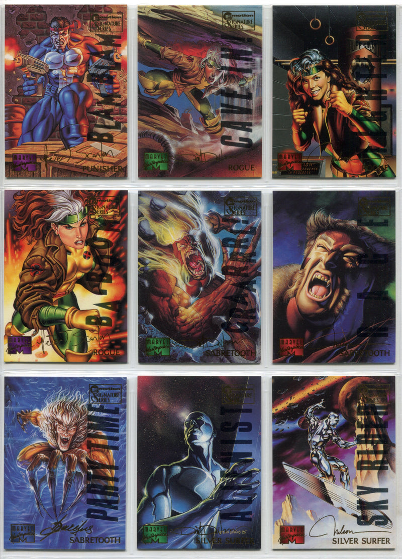 1995 Marvel Masterpieces Series 4 Multi-Foil E-Motion Signature Series Set 150/1 - TvMovieCards.com