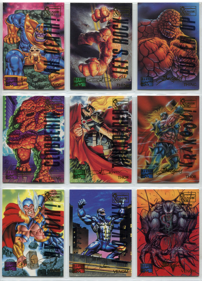 1995 Marvel Masterpieces Series 4 Multi-Foil E-Motion Signature Series Set 150/1 - TvMovieCards.com