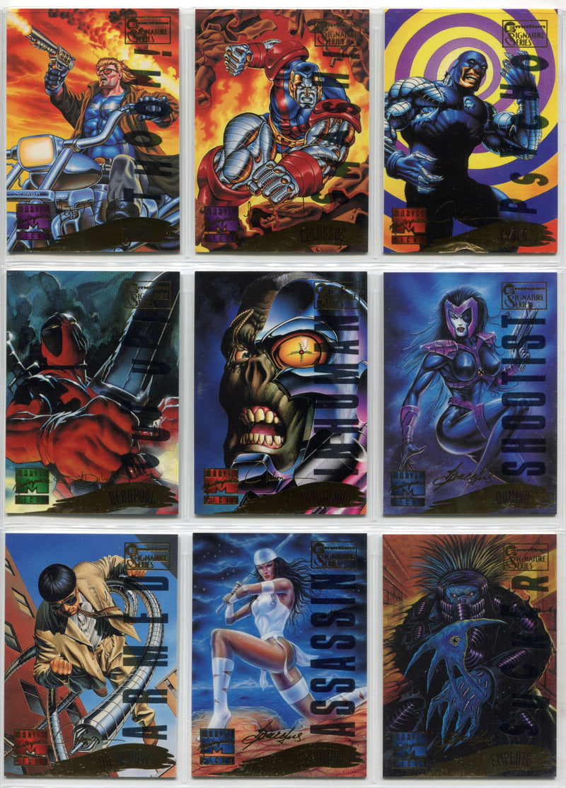 1995 Marvel Masterpieces Series 4 Multi-Foil E-Motion Signature Series Set 150/1 - TvMovieCards.com