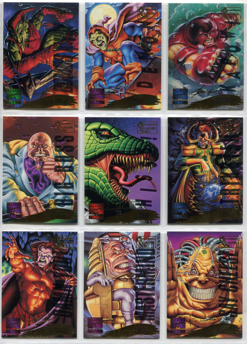 1995 Marvel Masterpieces Series 4 Multi-Foil E-Motion Signature Series Set 150/1 - TvMovieCards.com