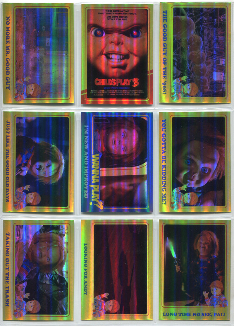 2018 Fright Rags Child's Play Chucky Complete Parallel Rainbow Foil Set 78/78 - TvMovieCards.com